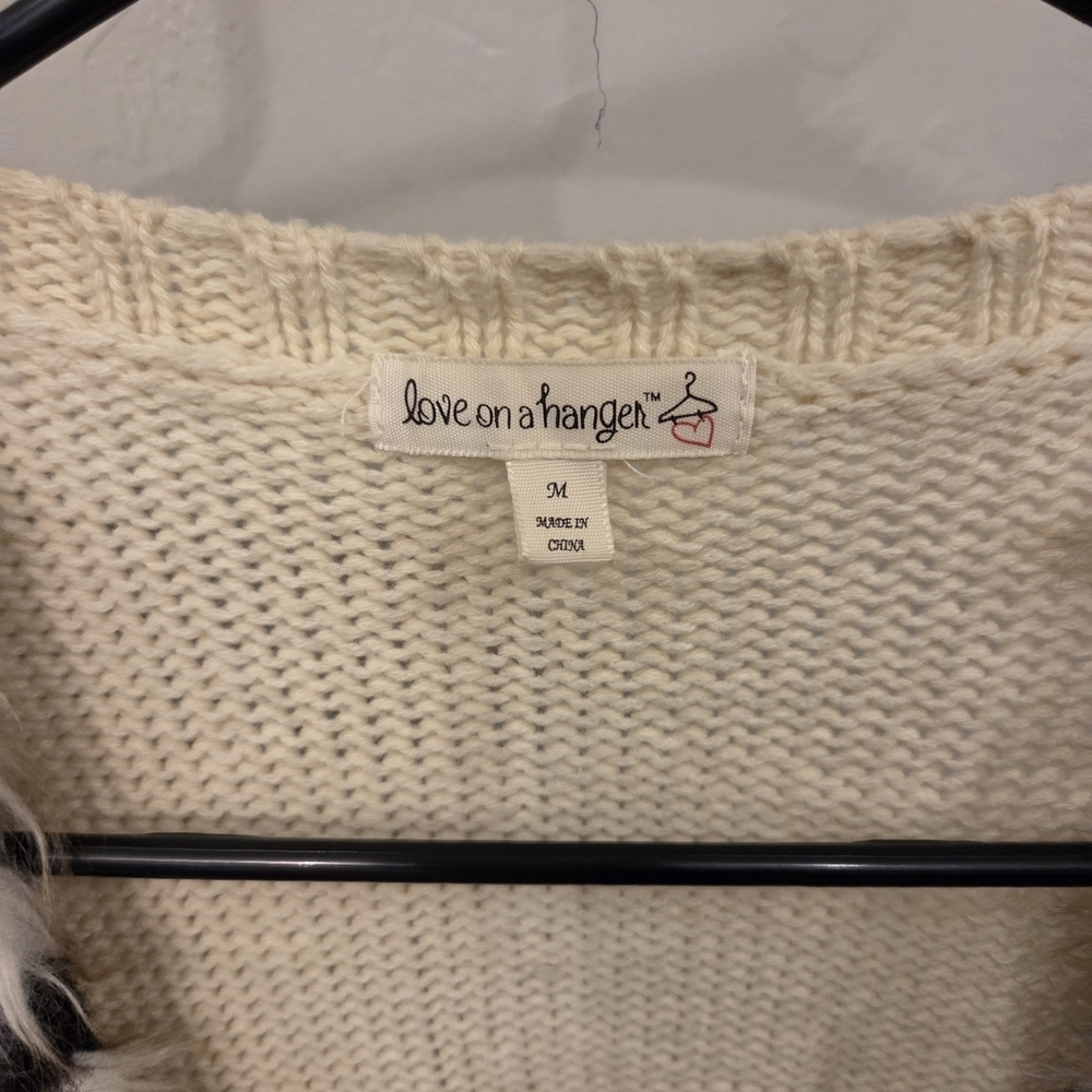 Love on a Hanger Cream Knit Fur Vest - Picture 2 of 3